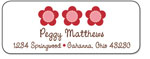 Queen Bee Personalized Return Address Labels - Red Flowers (LBL-20)